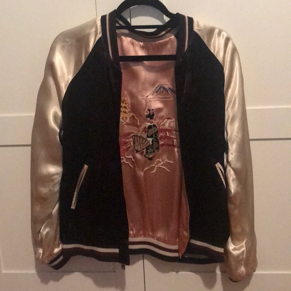 Zara Jackets & Blazers - Reversible silk bomber jacket